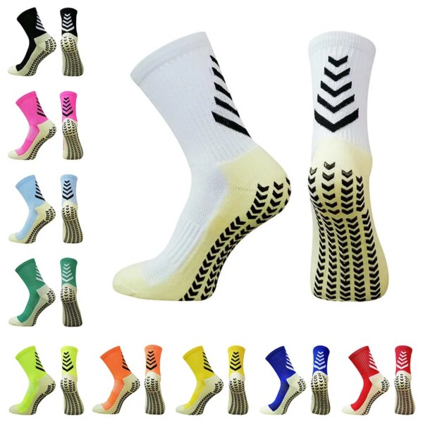 Calcetines de fútbol para hombre, calcetines deportivos antideslizantes, acolchados, transpirables, para correr, Yoga, baloncesto, deportes de senderismo, calcetines con agarre