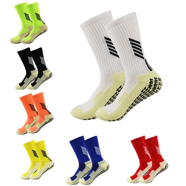 Calcetines de fútbol redondos de silicona con ventosa, calcetines antideslizantes para fútbol, ​​calcetines deportivos para hombres y mujeres, calcetines de béisbol y Rugby para ciclismo