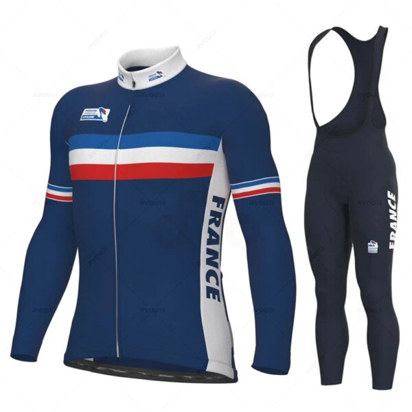 Francia verano 2023 Pro Team Mens traje de manga larga Ciclismo Jersey Mtb Ropa de bicicleta Ropa Mallot Ciclismo Hombre