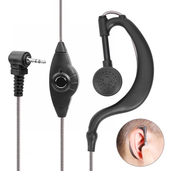 Auricular con clip en forma de G de 2,5 mm y 1 clavija con micrófono PTT para radio Motorola