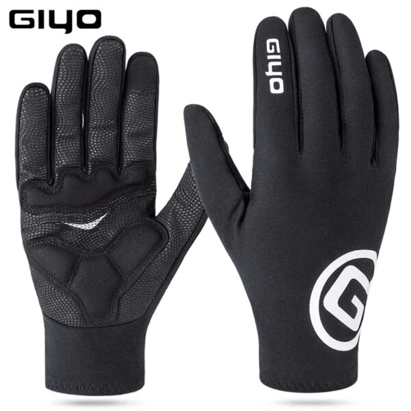 Guantes de invierno GIYO, guantes acolchados de lana para ciclismo, motocicleta, MTB, guantes para bicicleta, guantes para pantalla táctil con dedos completos, resistentes al agua