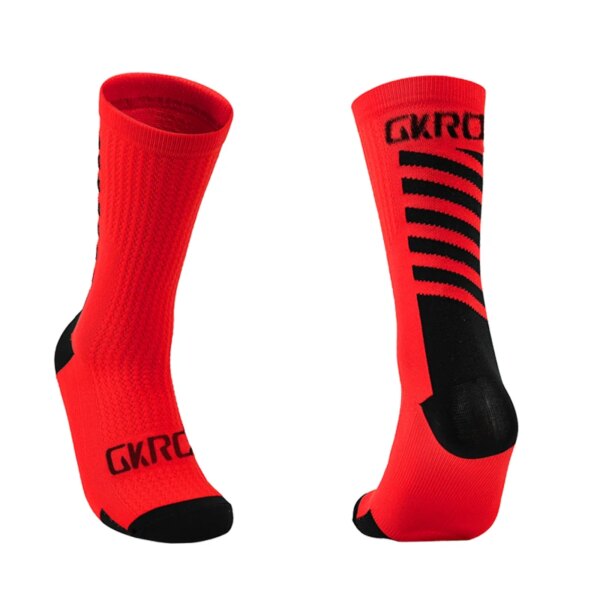 GKRQ Calcetines de Ciclismo Conjunto para Hombre Calcetines de fútbol para Bicicleta Hombres Enfermera Compresión Mujeres Bicicleta de Carretera Paquete Profesional Negro Oscuro hasta la Rodilla