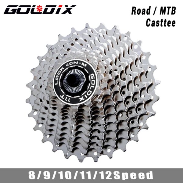 GOLDIX-Cassette para bicicleta de montaña/carretera, piñón libre de 11-25/28/32/34/36T, piñón de inercia de 8/9/10/11/12 velocidades para Shimano SRAM