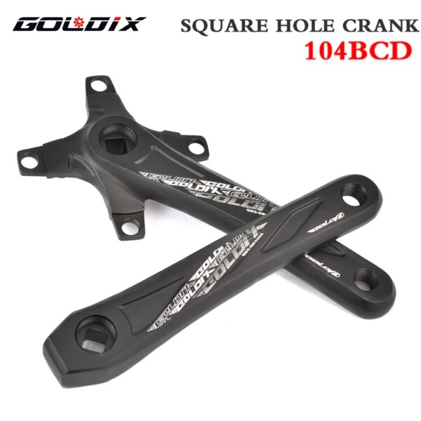 GOLDIX RIRO-platos y bielas para bicicleta de montaña 104BCD, manivela con orificio cuadrado, manivela de aleación de aluminio, 170/175mm, negro, 32T, 34T, 36T, 38T, 40T, 42T