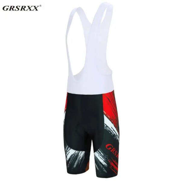 GRSRXX Maillot de Ciclismo para Hombre Anti-UV Bicicleta de montaña Bicicleta de Carretera Carreras Baberos de Ciclismo Transpirables Pantalones Cortos con Tirantes de Ciclismo de Secado rápido