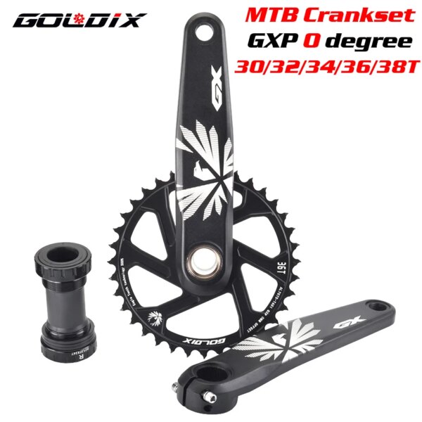 GX-platos y bielas para bicicleta de montaña, plato de manivela para bicicleta de montaña, 170mm, 175mm, negro, 0 grados, 30T, 32T, 34T, 36T, 38T, aleación de aluminio con parte inferior