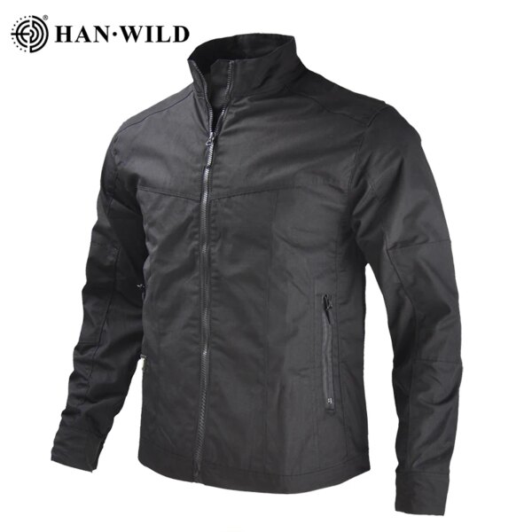 HAN WILD-Chaqueta militar táctica para hombre, abrigo de camuflaje del ejército para senderismo al aire libre, prendas de vestir con múltiples bolsillos, chaqueta Airsoft de combate