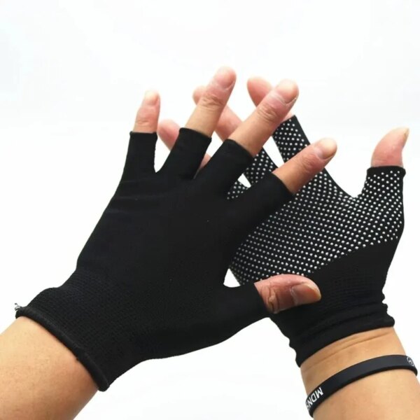 Medio dedo transpirable montar ciclismo MTB senderismo Fitness guantes antideslizantes de punto