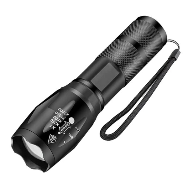 Linternas Led de alta potencia antorcha de Camping 5 modos de iluminación aleación de aluminio luz con zoom Material impermeable uso 3 pilas AAA