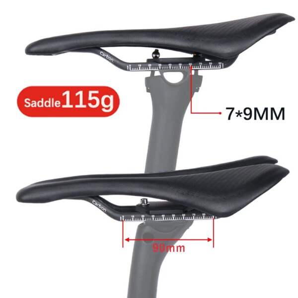 Sillín de fibra de carbono de alta calidad, cojín de carbono ultraligero para Mtb/carretera, asiento de bicicleta para ciclismo de 115g, 270x143mm