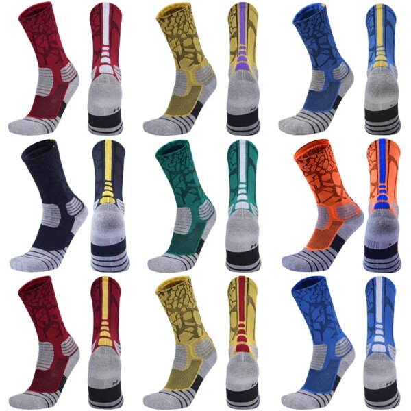 Calcetines de baloncesto Elite para deportes al aire libre de alta calidad para hombre, calcetines de ciclismo para hombre, calcetines de compresión, calcetines de algodón con parte inferior de toalla para hombre