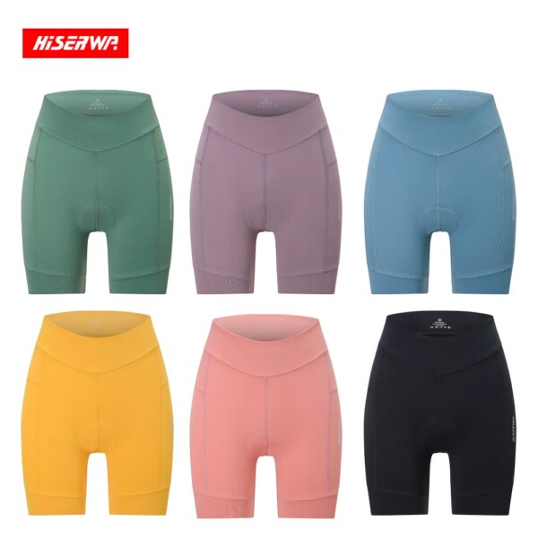 Hirsewa-pantalones cortos de ciclismo para mujer, ropa interior deportiva, medias acolchadas 3D, pantalones cortos a prueba de golpes, pantalones cortos de bicicleta de montaña y carretera, ropa de montar