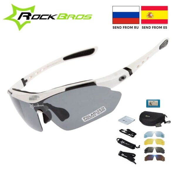 ¡Caliente!  Gafas polarizadas para ciclismo, gafas de sol para ciclismo, deportes al aire libre, bicicleta de carretera, gafas TR90 para hombre, gafas con 5 lentes