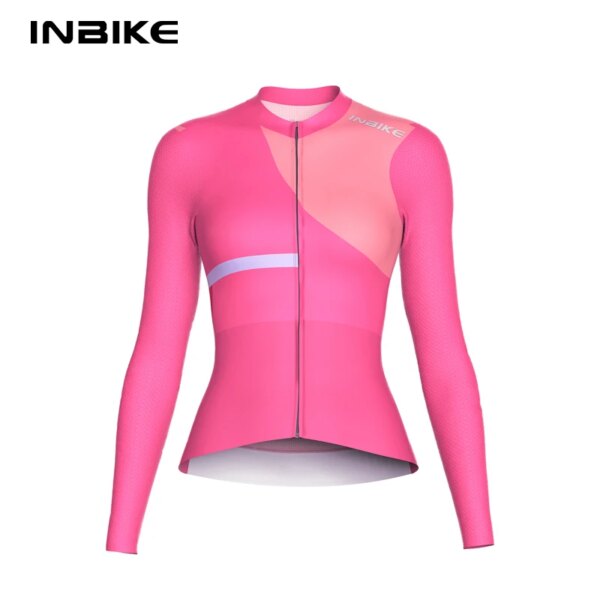 INBIKE 2024, Jersey de Ciclismo de manga larga para mujer, ropa de ciclismo para montar, ropa de bicicleta de carretera de montaña de secado rápido con bolsillos