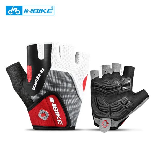 INBIKE guantes de ciclismo de medio dedo acolchados de GEL para hombres y mujeres a prueba de golpes guantes de verano para bicicleta MTB deportes gimnasio guantes de Fitness Accesorios