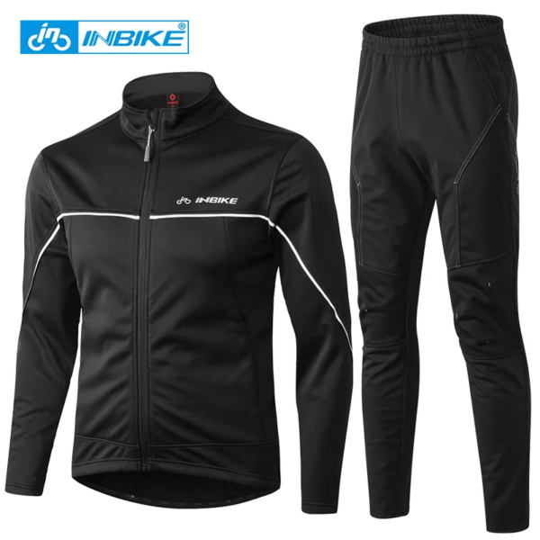 INBIKE-ropa de ciclismo para hombre, trajes de montar en bicicleta, chaqueta de manga larga, equipo de bicicleta grueso a prueba de viento, invierno y otoño, QG142