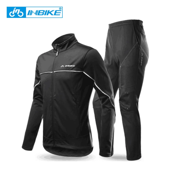 INBIKE, chaqueta de ciclismo de invierno para hombre, pantalones, traje de lana, cazadora térmica cálida, abrigo, ropa de ciclismo a prueba de viento para hombre QG142