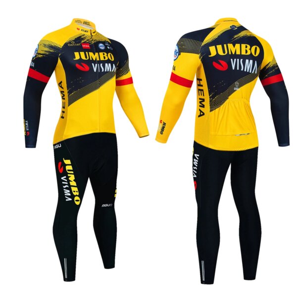 JUMBO VISMA Jersey bicicleta hombres ciclismo hombre manga larga bicicleta ropa Skinsuit ropa 2024 Mtb conjunto traje para hombre transpirable