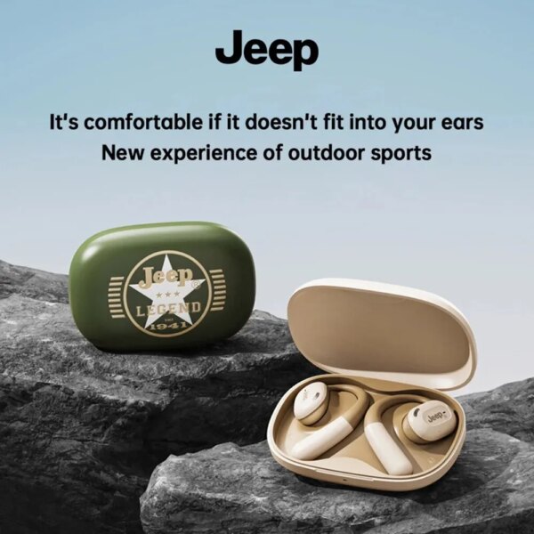 Jeep-auriculares inalámbricos con Bluetooth 5,3, cascos con oreja colgante, Control táctil, gancho para la oreja deportivo