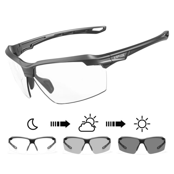 Gafas de sol fotocromáticas KAPVOE para hombre, gafas para conducir al aire libre para bicicleta, gafas para ciclismo de montaña o de carretera, gafas deportivas UV400