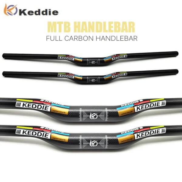 Manillar de bicicleta de carbono KEDDIE Mtb 31,8*580-720/740/760mm manillar negro mate para accesorios de bicicleta de montaña