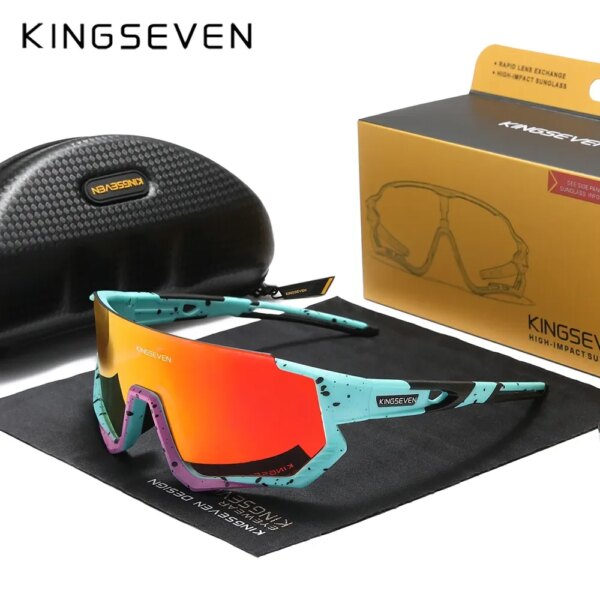 KINGSEVEN-gafas de sol polarizadas para ciclismo para hombre y mujer, lentes fotocromáticas para protección de pesca, UV400