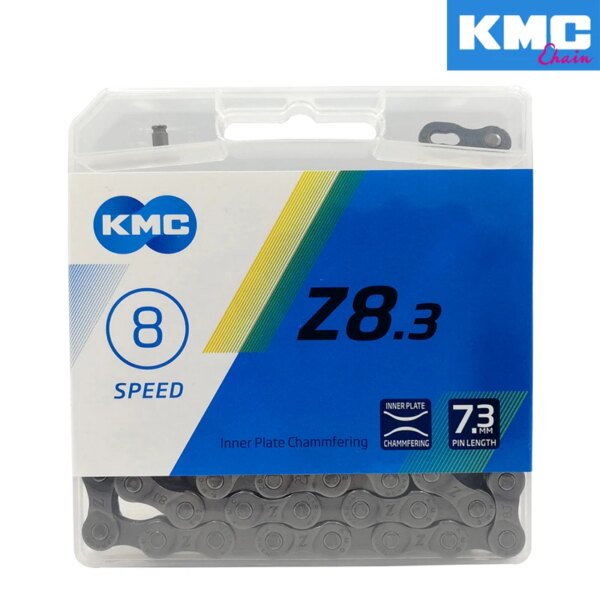 KMC Cadena de Bicicleta Original Z8.3 Cadena de Bicicleta 8 velocidades Bicicleta de Carretera MTB Cadena Gris 8s 116L Cadena de Bicicleta para Bicicleta de 8 velocidades