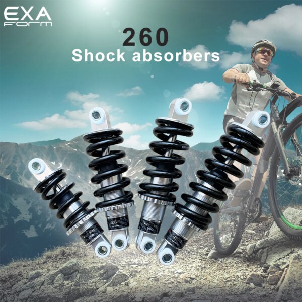 Amortiguador trasero de bicicleta KS EXA Form 260/amortiguadores traseros de scooter mejorados para bicicleta eléctrica de litio