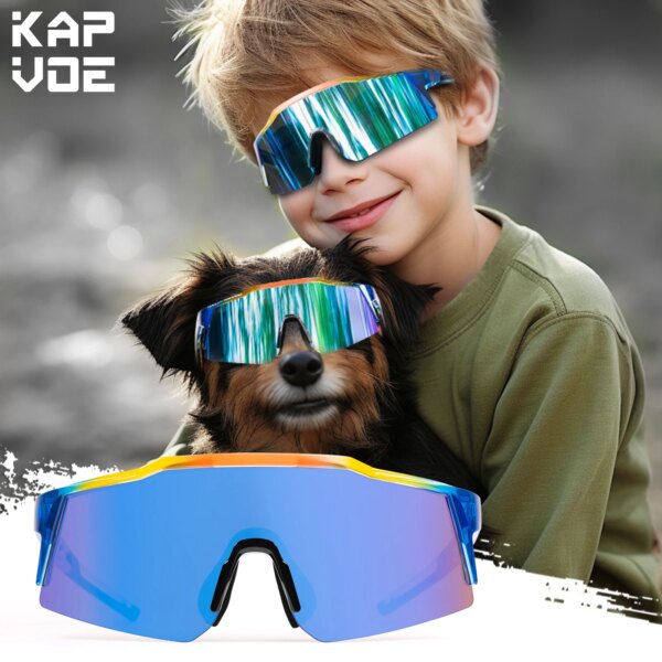 Kapvoe, gafas de sol para niños, gafas de ciclismo para niños, bicicleta UV400, gafas de protección para deportes de bicicleta al aire libre para padres e hijos