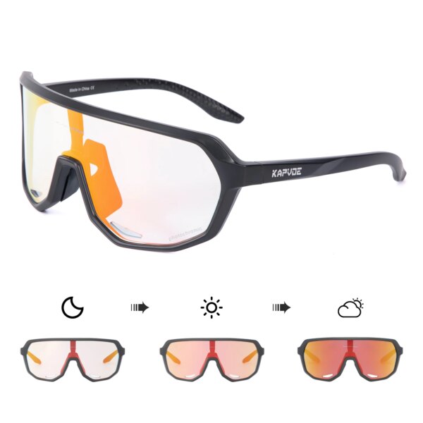 Kapvoe gafas de ciclismo fotocromáticas MTB gafas para bicicleta de carretera protección UV400 gafas de sol ultraligeras deporte seguro equipo de gafas