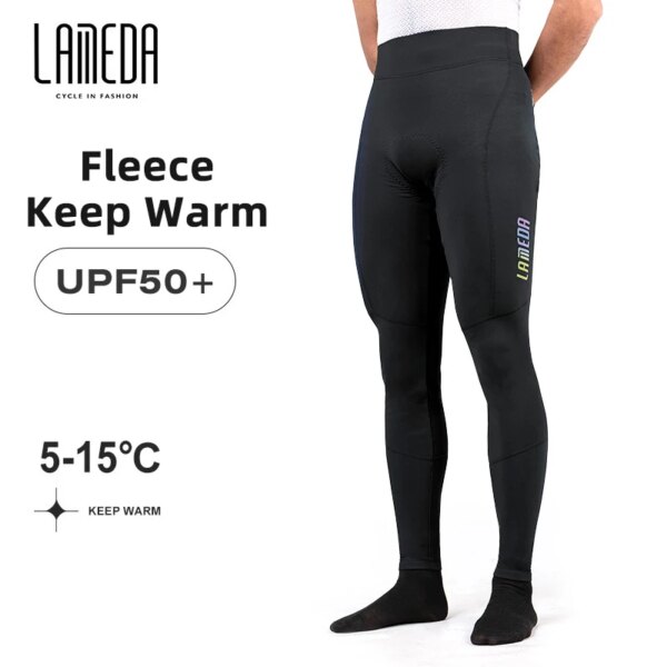 LAMEDA pantalones de ciclismo para invierno otoño polar cálido hombres bicicleta pantalones largos esponja almohadilla MTB bicicleta de carretera