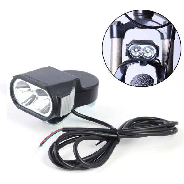 Lámpara frontal LED para patinete eléctrico, faro para bicicleta eléctrica, luces delanteras para ciclismo, accesorio de bocina de 36V, 48V y 60V