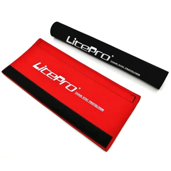 LITEPRO Protección de cadena de bicicleta Carretera MTB Bicicleta de montaña Protector de cadena de bicicleta plegable Marco de bicicleta Equipo de protección Negro Rojo