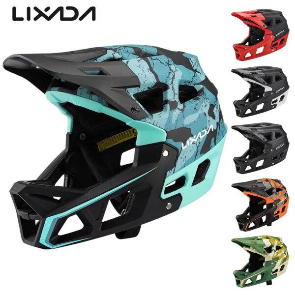 LIXADA Casco Integral para Bicicleta de montaña, Ligero, para Adultos, para Carreras, Descenso, MTB, con más de 31 ventilaciones y Forro Desmontable