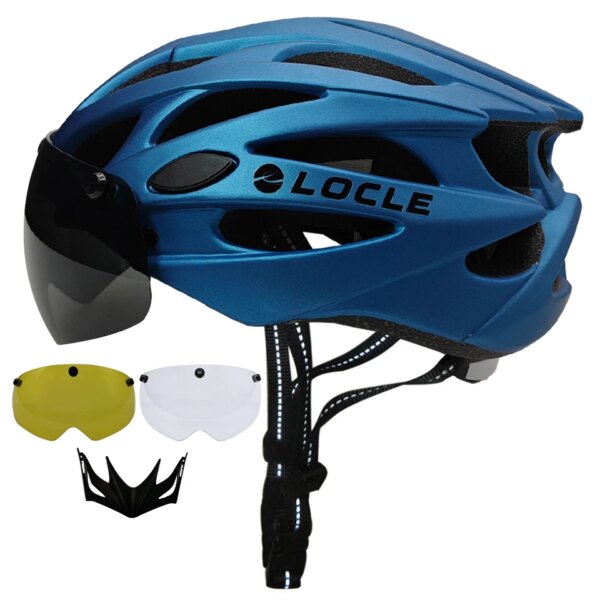 LOCLE-gafas magnéticas para ciclismo, lentes para casco de bicicleta de montaña y carretera, visera extraíble