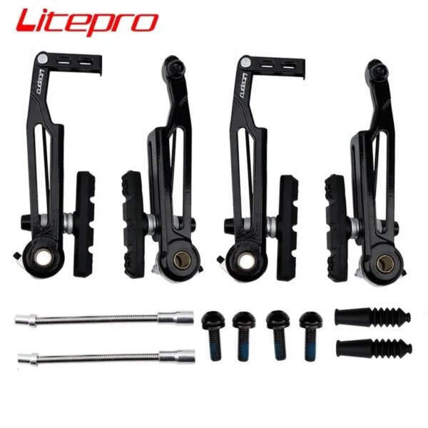 Litepro 415 bicicleta plegable V pinza de freno 110mm ultraligero aleación de aluminio freno de brazo largo 451 freno de juego de ruedas