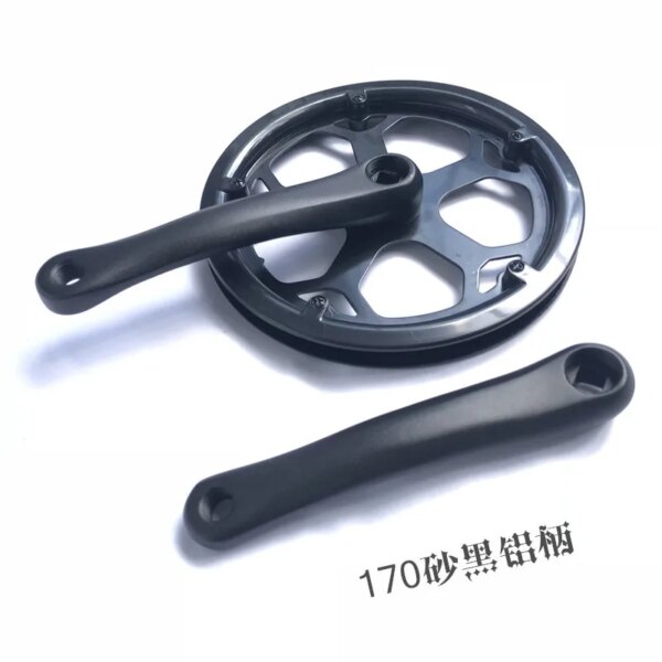 Bicicleta eléctrica plegable de litio, piñón de una sola pieza, placa dentada, mango de aluminio 170, 48T, doble cubierta, disco estriado, orificio cuadrado