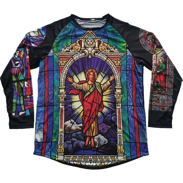 Camisa larga de motocross Ciclismo de descenso Iglesia Jesús Jersey Top Ropa de bicicleta Pro Team Race MX Off Road Mountain Sport Ropa de Dios