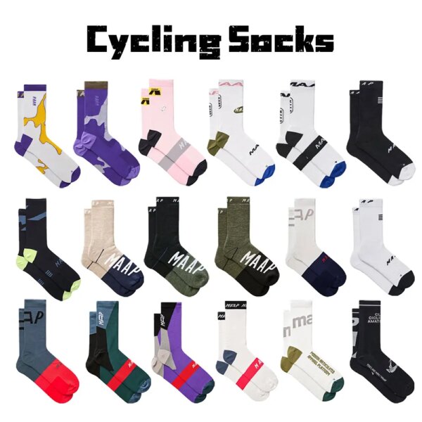 Calcetines de ciclismo MAP, calcetines profesionales de marca para bicicleta, calcetines transpirables para bicicleta de montaña y carretera, calcetines para hombre y mujer para deportes al aire libre, fútbol y baloncesto