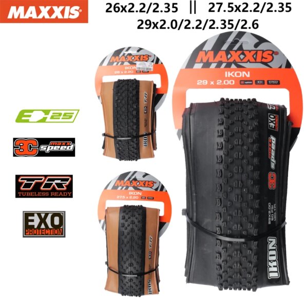 MAXXIS IKON-neumático sin cámara para bicicleta de montaña, E-BIKE plegable, antipinchazos, Original, 26x2,2/2,35, 27,5x2,2/2,35, 29x2/2,2/2,35/2,6