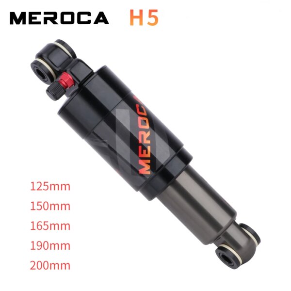 Amortiguador trasero para bicicleta de montaña MEROCA 125mm/150mm/165mm/190mm/200mm MTB amortiguador de resorte hidráulico de aire para bicicleta plegable