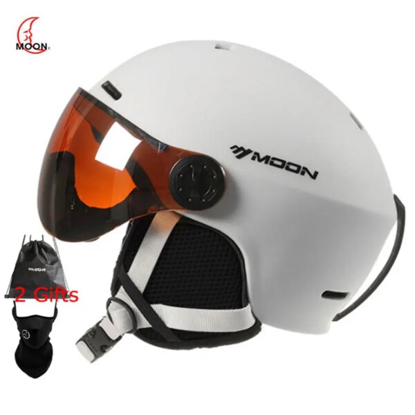 Casco de esquí MOON, gafas integradas de PC + EPS, casco de esquí de alta calidad, deportes al aire libre, esquí, Snowboard, cascos de Skateboard