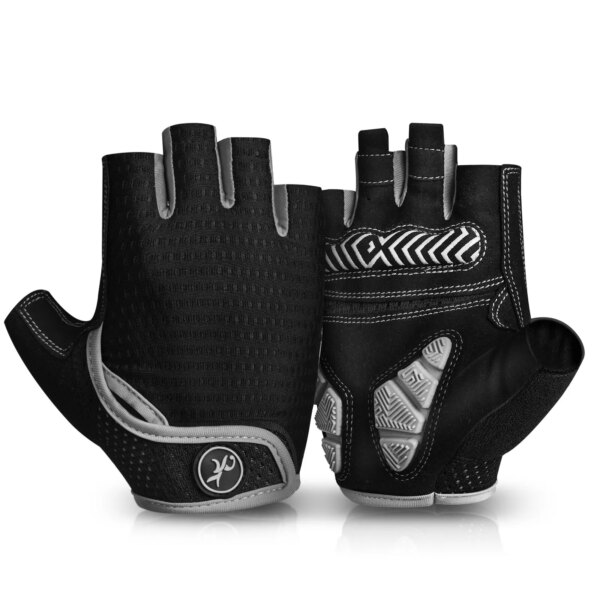 MOREOK-guantes de ciclismo transpirables, medio dedo, almohadillas de 5MM, antideslizantes, absorbentes de golpes, para ciclismo de montaña y carretera