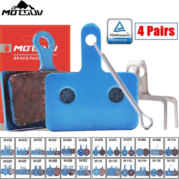 MOTSUV 4 pares 8 piezas MTB bicicleta pastillas de freno de disco semimetálicas para SHIMAN0 AVID HAYES Magura fórmula y scooter, link-2 almohadilla de bicicleta