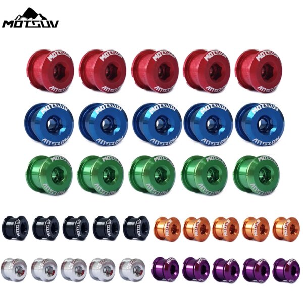 MOTSUV 5 uds tornillos para rueda de cadena de bicicleta pernos de plato único placa Dental tornillos de disco de 6,5mm para pieza de bielas de bicicleta de carretera MTB