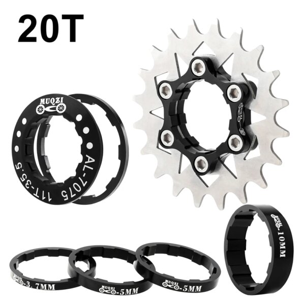 Cassette de bicicleta de montaña, rueda libre, Cassette de marcha única, Kit tensor de cadena de engranaje, piñón de inercia de bicicleta, accesorios de conversión de ciclismo