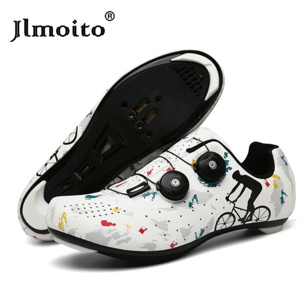 Zapatos de ciclismo MTB para hombre, zapatillas de ciclismo con autosujeción, zapatos de bicicleta de carretera para mujer, zapatillas de ciclismo de carreras de velocidad