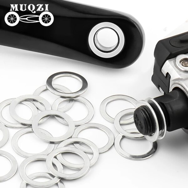 MUQZI 4 Uds arandelas de Pedal MTB bicicleta de carretera espaciador de Pedal accesorios de bicicleta para Pedal 9/16 OD 21mm ID 15mm espesor 1MM