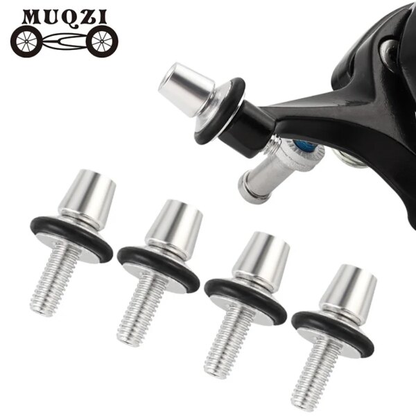 MUQZI 4 Uds Cable de freno de bicicleta ajustador tornillo abrazadera ajuste fino bicicleta M6 aleación de aluminio V perno de pinza de freno