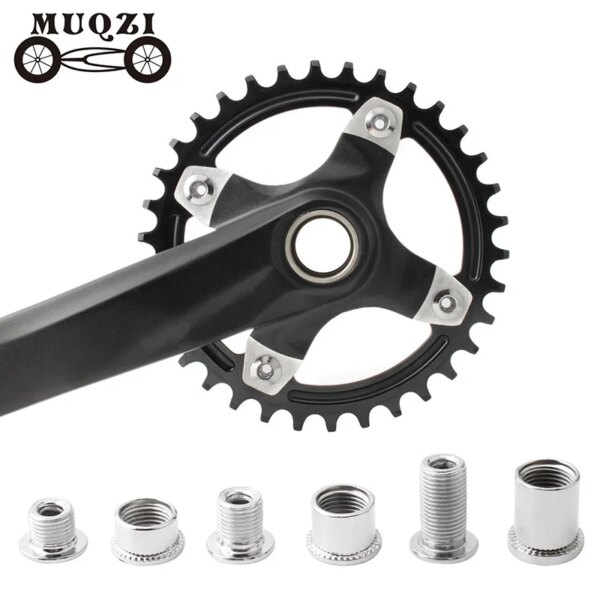 MUQZI-5 pares de tornillos para rueda de cadena de bicicleta, tornillo de manivela individual doble de tres discos, tuerca de bielas para bicicleta de montaña y carretera, pernos de plato